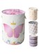 INough Girls Laundry Hamper Fabric Storage Basket Round Laundry Basket for Girls Collapsible Laundry Baskets with Drawstring Closure, Mermaid Room Decor for Girls Room, Laundry (Butterfly)