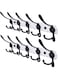 Dseap Wall Mounted Coat Rack - 5 Tri Hooks, Heavy Duty, Stainless Steel, Metal Coat Hook Rail for Coat Hat Towel Purse Robes Mudroom Bathroom Entryway (White &amp; Black, 2 Packs)