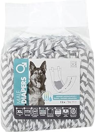 M-PETS Male Dog Diapers XL 12 Pack