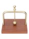 XUMIUZIY Wood Napkin Holder for Table, Square Tabletop Napkin Dispenser with Metal Lifting Ball, Desktop Tissue Holder for Home, Kitchen, Office, Restaurant, Hotel, Bar (Gold)