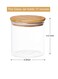 &amp; Home 600ml Round Glass Jar with Bamboo Lid, Kitchen Food Storage Containers Airtight Lids Cereals Canisters Jars