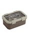 Two Compartment Lunch Box with Cutlery 850ml, SUS304 Stainless Steel Interior, Beige