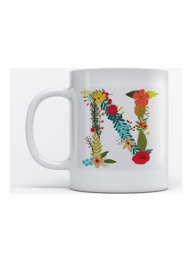 Mug Alphabet N for Coffee and Tea White 350ml