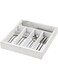 iDesign Renewable Paulownia Wood Collection Expandable Flatware and Cutlery Tray, 15" x 12"-22", White Wash