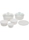CorningWare FRENCH WHITE 11PC ROUND SET WITH GLASS LID/PLASTIC COVERS (1116557)