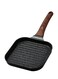 LIFE Griddle Pan 18Cm (7 inch Grill Pan)   Aluminum  Induction base  Non-stick coating   Scratch Resistant &amp; Durable   Soft touch wooden esthetic handle, Black