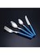 Piece Stainless Steel Cutlery Set with Storage Jar, Blue Handle Forks Spoons &amp; Knives Set for Home &amp; Dining