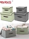 Set Of 4 Foldable Storage Box,Linen Large Collapsible Fabric Stroage Box With Lids Kit,Washable Fabric Storage Bins For Home Office Storage