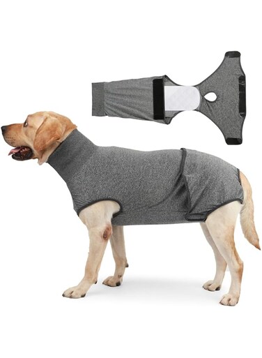 Arabest Dog Recovery Shirt, Professional Dog Surgery Recovery Shirt with 2 Puppy Nappies, for Abdominal Wounds or Skin Diseases with Breathable E-Collar Alternative (Medium)