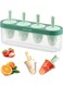 Silicone Popsicle Molds, Ice Pop Molds, Easy Release, Kids Ice Cream DIY Pop Molds, 4 Cavities Cakesicles Mould, BPA Free Cake Pop Mold, Storage Container for Homemade Food, Green