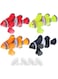 Eyech 4Pcs Silicone Artificial Clownfish Set, Harmless Aquarium Ornament Floating Glowing Colorful Fake Fish for Fish Tank Decor