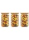 BLACKSTONE Canisters with Lids Set of 3 BPA Free High Borosilicate Glass Cookies Jars with Sealing Bamboo Cover YK4136 (400ML)