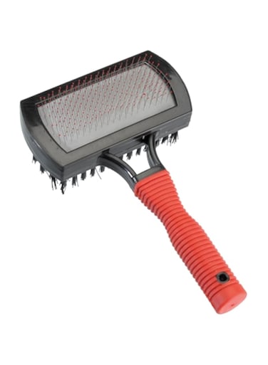 Camon Plastic Double Slicker Brush with &ldquo;Soft Grip&rdquo; Handle