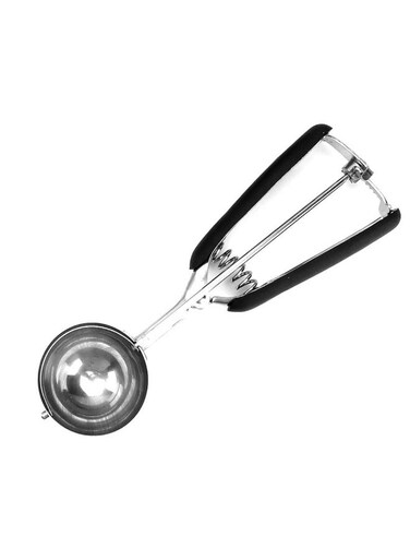 Ice Cream Scoop, Stainless Steel Cookie Scoops for Baking Ice Cream Scooper with Quick Trigger Release Cookie Dough Scoop Cupcake Scoop 5cm(Black)