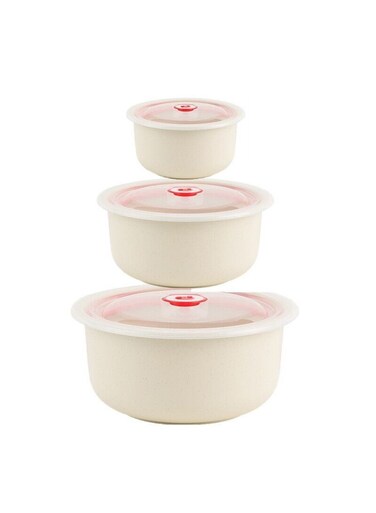 3 Pcs Plastic Food Storage Containers with Lids Set Lunch Box Fruit Snack Food Nesting Containers Non-toxic Food Containers Dishwasher Microwave Oven Freezer Safe