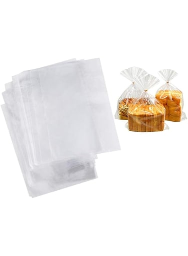 Outgeek 100PCS Bakery Bag Clear Creative Multipurpose Bread Bag Loaf Bag for Baking Shop