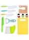 RISICULIS 11 Pieces Wooden Kids Kitchen Knife, Kids Knife Set Include Wood Kids Knife, Serrated Edges Plastic Toddler Knife, Crinkle Cutter, Sandwich Cutter, Y Peeler, Cutting Board