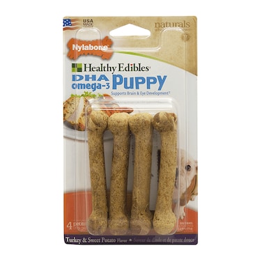 Nylabone Healthy Edibles Puppy Sweet Potato &amp; Turkey 4 count Blister Card Petite