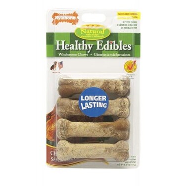 Nylabone Healthy Edibles Longer Lasting Chicken 8Ct Card Petite Edible Treats