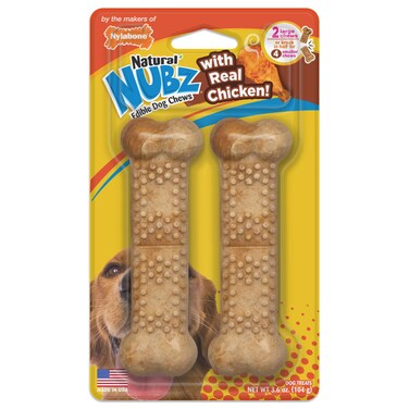 Nylabone Nubz Chicken 2-Count Large &ndash; Edible Chicken Dog Treat Chews