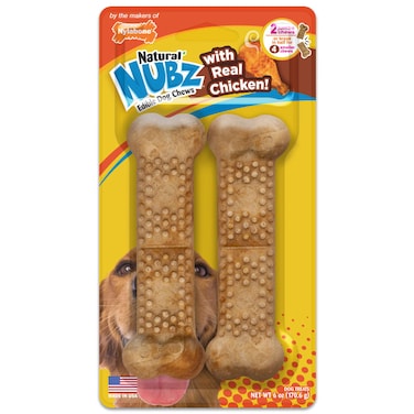 Nylabone Nubz Chicken 2-Count Jumbo &ndash; Large Chicken Dog Treat Chews