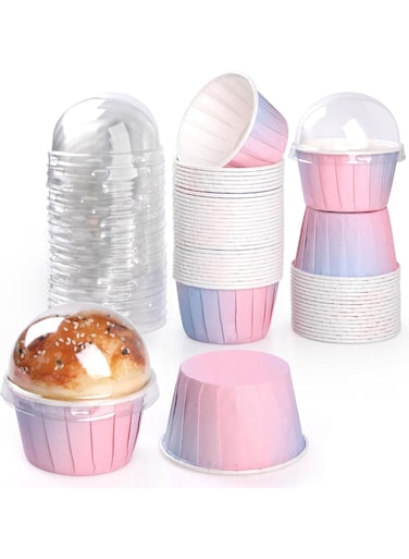 Liners, 50Pcs Count Gradient Color Paper Cupcake Liners for Baking, Muffin Liners, Cupcake Wrappers, for Family Gatherings, Weddings, Birthday Parties