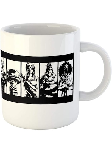 White Mug with One Piece - all character full design printing