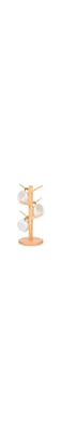 Bamboo and Wood cup holder Wooden Mug Holder,solid tea cup Stand with 6 Hooks,coffee corner origaniser Removable,cookware tree cup