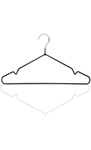 FEELINGS METAL HANGER PVC COATED 10PCS SET 40CM Suit Hanger Cloth Hangers Metal Clothes Hanger Smooth Finish Metal Coat Hanger Metal Hangers for Clothes Dress Suit Black