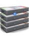 UnderBed Storage Containers Set, Closet Organizers and Storage Bins, Underbed Storage Bags with Clear Window for Blankets, Sheets, Pillows, Dorm Room, Holiday Wrapping Paper Storage 2 Pack/ 4 Pack (4)