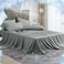 Home 6 Piece 100% Rayon Derived from Bamboo Cooling Queen Size Bedding Sheet Set, Luxury Silky Soft Breathable for Hot Sleeper, Includes 1 Fitted Sheet (150cm x 200cm) with 40 cm deep pocket,1 Flat Sheet (230cm x 260cm) and 4 Standard Pillowcases (50cm x 75cm), Grey