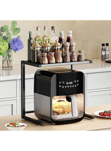VORDERN Air Fryer Rack, Spice Rack, Kitchen Appliance Storage, Kitchen Rack, Kitchen Gadgets and Kitchen Organization, Rack for Rice Cooker, Coffee Maker, Stand Mixer, and Blender, with Enough Height