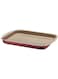 Brasil 28cm 2L Red Aluminum Flat Roasting Pan with Interior and Exterior Starflon Max PFOA Free Nonstick Coating
