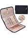 Azonee Foldable Travel Jewelry Organizer, Portable Jewelry Storage Roll for Earrings, Necklaces, Rings, Bracelets, Brooches, Compact and Stylish, Black