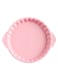 Chrysanthemum Ceramic Round Ovendish With Handle Pink 8inch