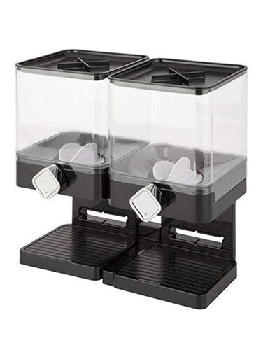 Dubai Gallery Double Cereal Dispenser Storage Container Black/Clear 0.5L AMZ-N50199659A
