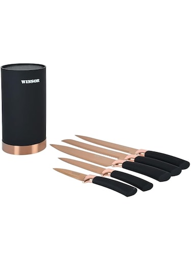 Winsor Non Stick Knife Set, 6 Pieces, Black