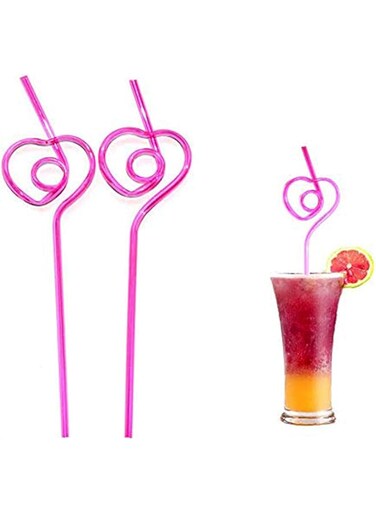TAPBULL SITAER 12 PCS Heart-Shaped Party Straws Drinking Sipping Straws, Novelty Props for Wedding Birthday Party