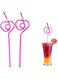 TAPBULL SITAER 12 PCS Heart-Shaped Party Straws Drinking Sipping Straws, Novelty Props for Wedding Birthday Party