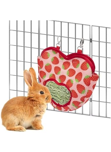 ALMEKAQUZ Rabbit Hay Feeder,Guinea Pig Hay Feeder,Feeder Guinea Pig,Small Animal Feeding,Hanging Rabbit Hay Feeder Bag for Rabbits Bunny Chinchillas Hamsters Rats and Other Small Pets Small Animal