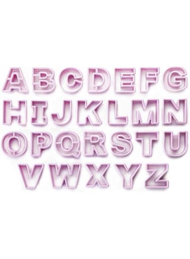 IBILI Cookie Cutter Set Alphabet 26 Pieces of Plastic, 13 x 11 x 11 cm, Pink