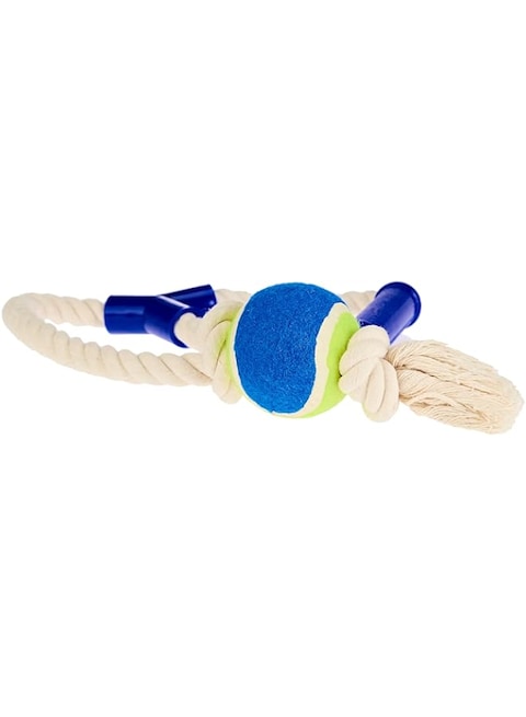 Camon Rope Toy with Handle and Ball for Dogs