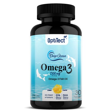 Optitect Omega 3 Fish Oil, 30 Vegan Liquid Capsules, 1300 mg