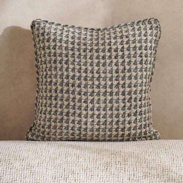 Home Horizon Triangle Herringbone Cushion - Green