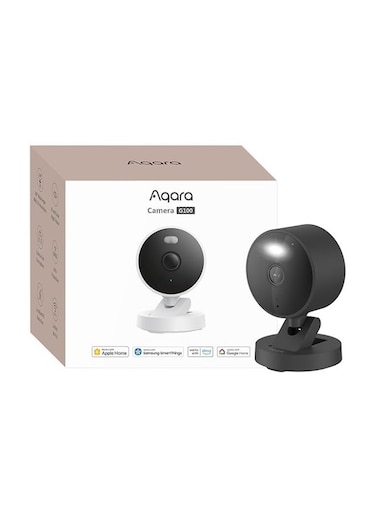 Aqara G100, 2K Indoor/Outdoor Security Camera, HomeKit Secure Video, 2-Way Audio, Spotlight Color/IR Night Vision, AI Detection, 140&deg; FOV, Wi-Fi 6, Supports HomeKit, Alexa, Google and IFTTT, Black