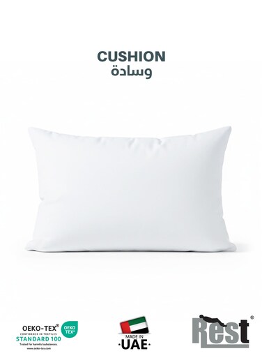 Bedding Throw Pillows Insert Cushion Filler Outer Cover Non Woven Hollowfiber Filling 400 gm Ultra Soft Fiber Size 30x50cm , 12x20inch Cushion Inserts Home Decor White (Pack of 1)