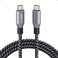 Anker Prime USB-C to USB-C Cable, 6 ft, 240W Fast Charging, Upcycled Braided Nylon, USB 2.0 - Black (International Version)