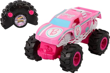 Hot Wheels RC Cars, Remote-Control Barbie Monster Truck in 1:24 Scale
