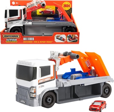 Matchbox Action Driver Tow &amp; Repair Truck with 1:64 Scale Car
