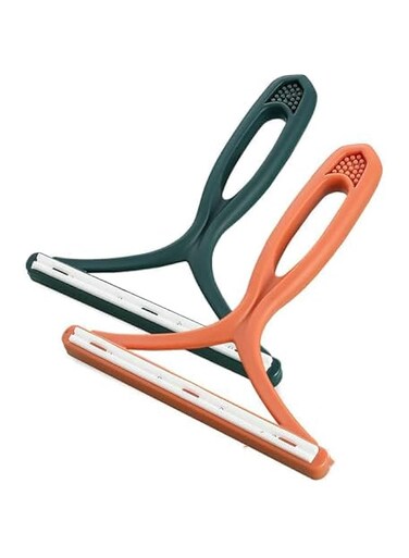 Khazna Lint Remover, 2 piece Portable Clothes Lint Remover Reusable Pet Hair Remover Hairball Removal Manual Trimmer Coat Scraper for Garment Knitting Jacket (orange, Green)